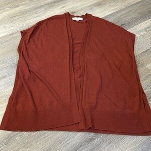 LOFT XS Wool Blend fishermancore Sweater Vest Wrap Cardigan like new cottagecore